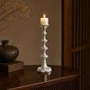 Metal Candle Holder Burnished Finish for Dining Table Centerpiece