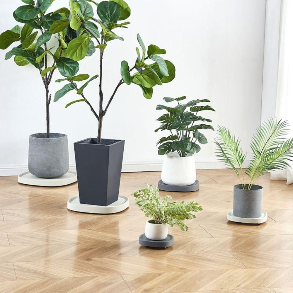 Square Universal Wheel Mobile Base Non-Slip Movable Plant Stand Flower Pot Mobile Tray  Living Room