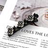 Double Layer Braided Hair Clip Vintage Rhinestone Faux Pearl BlackHairpin Barrette Elegant Hair Accessories Styling Tool Braider