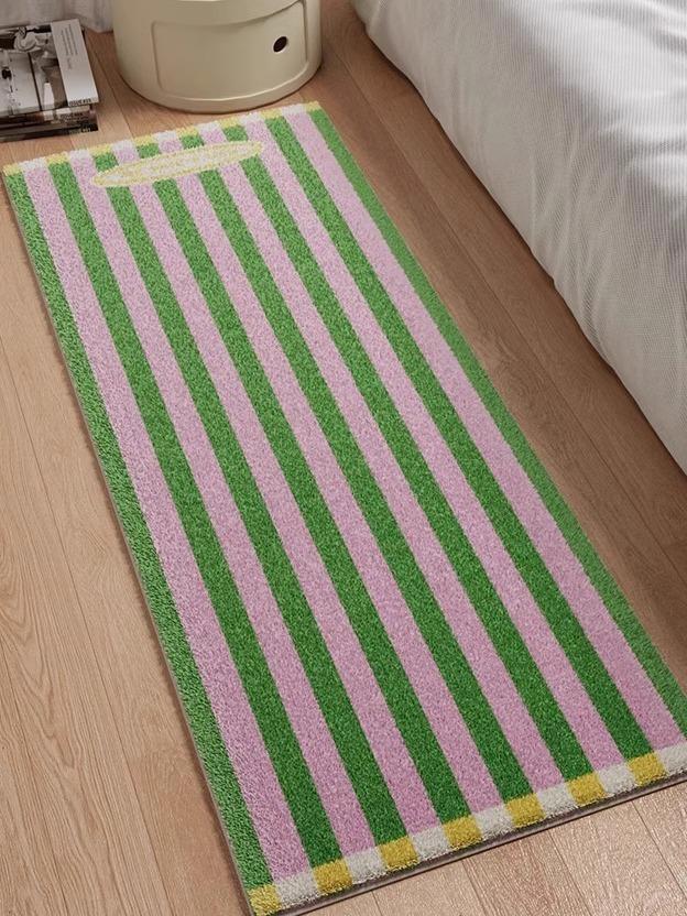 VIKAMA Striped Carpet Soft Plush Bedroom Bed Blanket Long Strip Living Room Bay Window Balcony Floor Cushion Home Decor