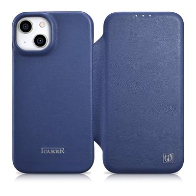 iPhone 14 Plus Magnetische Klapp-Lederhülle MagSafe CE Premium-Leder Blau
