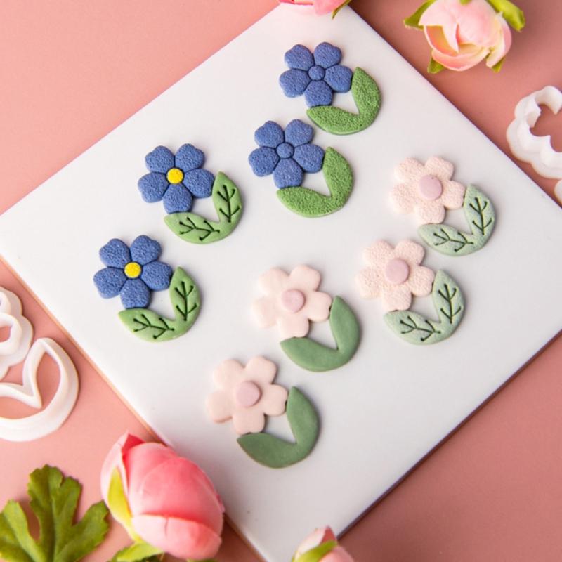 Clay Cutter Leaf Flower Shape Clay Earring Molds for Earrings Making Clay Earring Cutter Tool for Jewelry Making