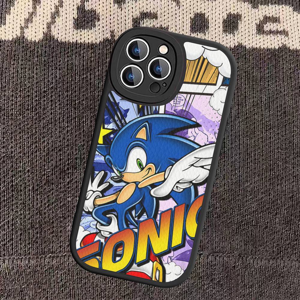 

S-SonicS Anime For IPhone 16 15 14 13 12 11 Pro Max Plus Leather Phone Cover iphone 12pro