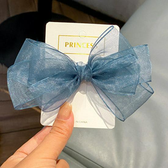 Fairy Princess Style Mesh Bow Hair Clip for Girls