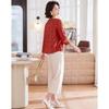 Pastel Women's Summer Cotton 3/4 Sleeve Top & Pants Set