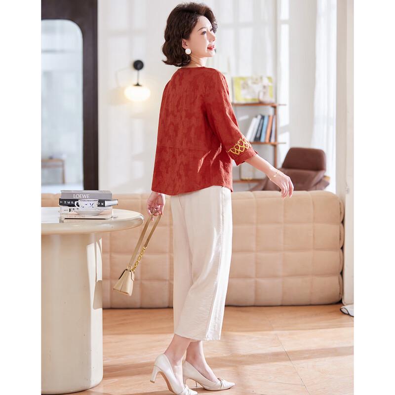 Pastel Women's Summer Cotton 3/4 Sleeve Top & Pants Set