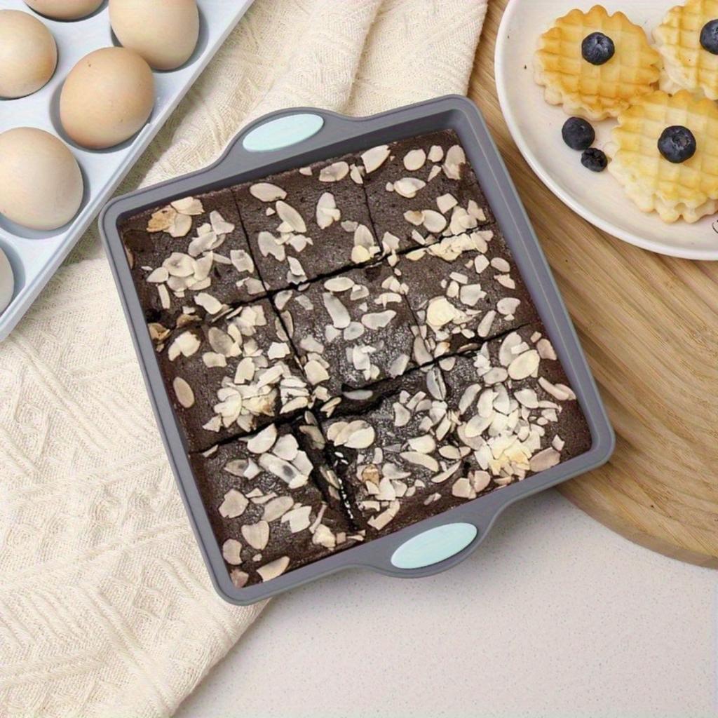 Silicone Baking Set with Non-Stick Heat-Resistant Oven-Safe Cake Molds and Wavy Rectangular Tray- Dishwasher Safe, Even Heat Distribution