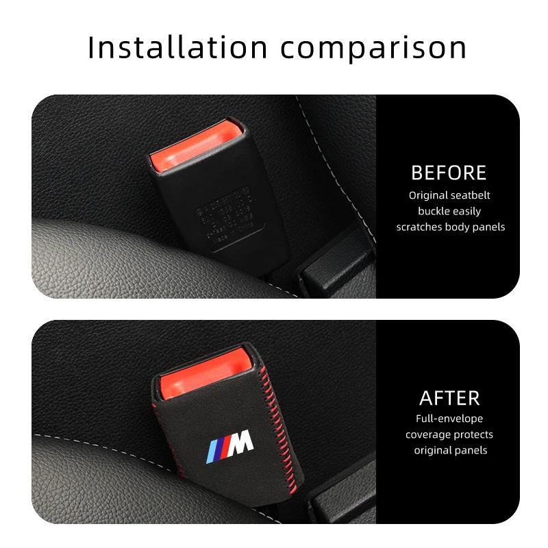 BAGF7 Autoaufkleber Heiß Für BMW Alcantara Sicherheitsgurt-Basisabdeckung 2026 Für BMW X1 X2 X3 X4 G30 6GT E46 E90 E60 F30 E36 F20 E52.81 E70 E91