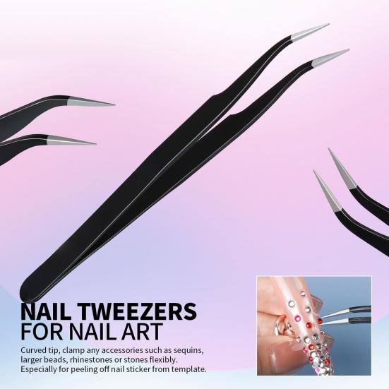 23-teiliges Maniküre-Stift-Set Nagelständer Pinzetten Doppelseitiges Nagelspitzenwerkzeug Nagelpinsel-Set für Nailart Professionelle Nageldesign-Werkzeuge