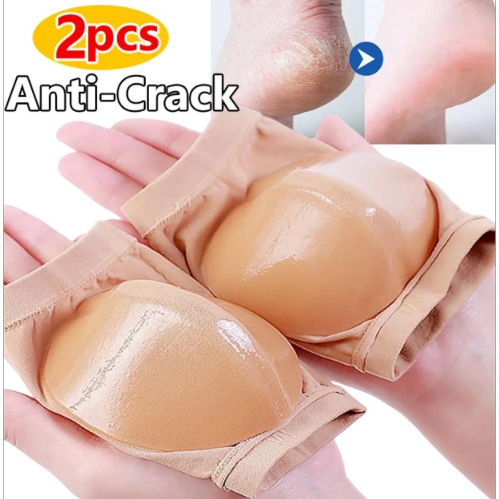 2Pcs Heel Protector Silicone Heel Moisturizing Socks Anti-Crack Protective Cover Plantar Fasciitis Pain Relief Foot Care Tool