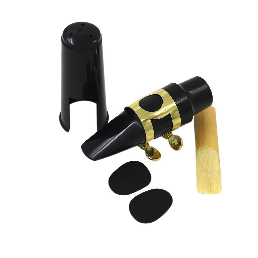 Alto Sax Saxophone Mouthpiece Plastic with Cap Metal Buckle Reed Mouthpiece Patches Pads Cushions