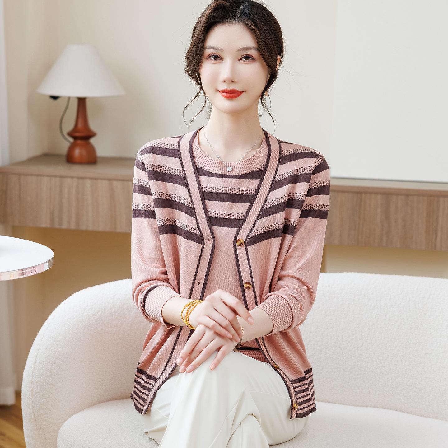 

Mom s 2026 Stylish Knit Cardigan Set for Women Over 50 2XL (120-135 lbs) рожевий