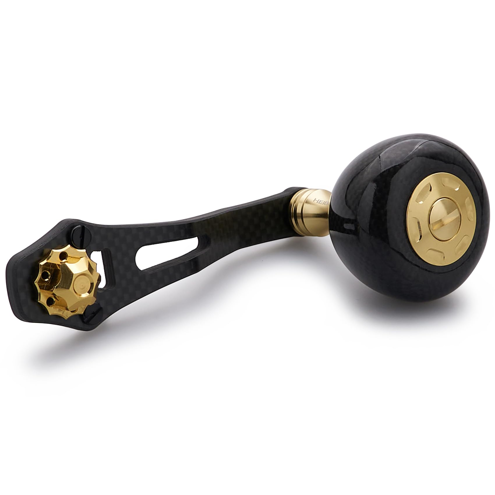 HEIGHTEN Carbon Drum Series Reel Handle with Power for and Abu Baitcasting Reels 60/70mm Knob, 36mm, Shimano, Daiwa, (Gold, 60/70mm Adjustable) золотой