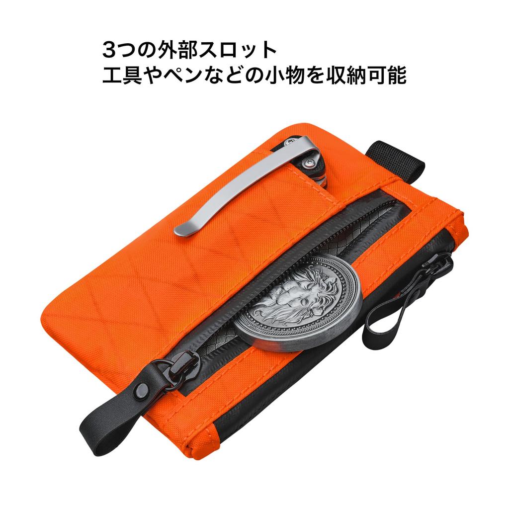 ALPAKA Zip Pouch Pro RFID Compact Wallet with External Coin Card YKK Gift Anti-Skimming, Minimalist, Slim, Men's Slots, Purse, Slots, Water-Repellent,