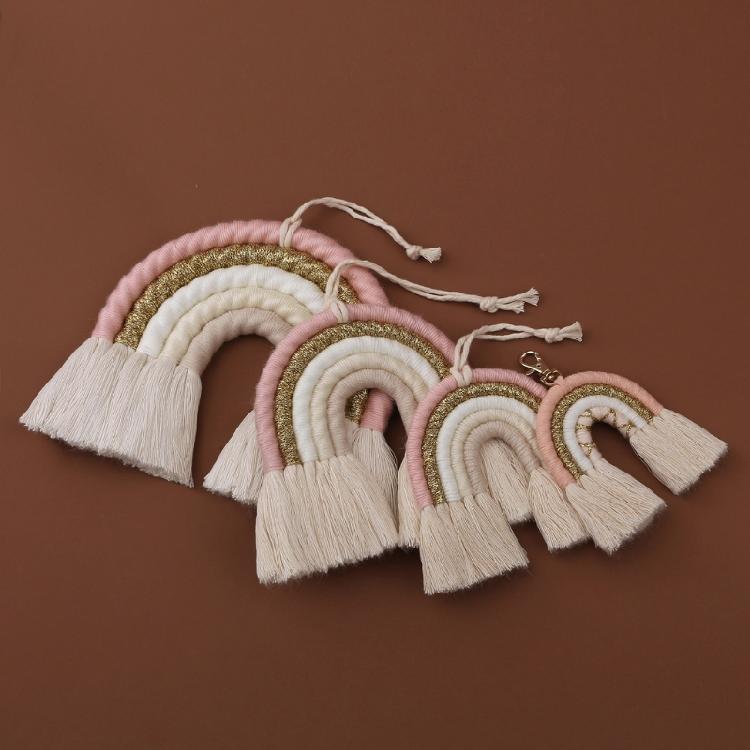 Colorful Woven Macrame Rainbow Wall Decor Party Decoration for Kids Baby Nursery