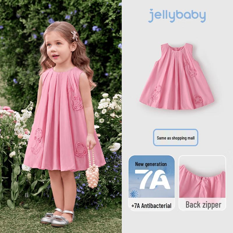 JELLYBABY Girls  Sleeveless Floral Princess Dress 130