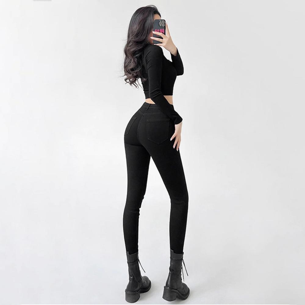 Casual Jeans Women's Tight-fitting Small Feet High Waist Spring 2025 New Autumn Thin Elastic Slim Pencil Pants