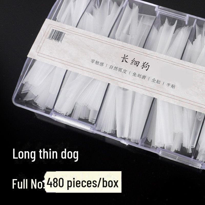 

Супердлинные тонкие насадки для ногтей для собак — без шлифовки, с полным сгибом, без следов, быстрая замена для салонов нейл-арта