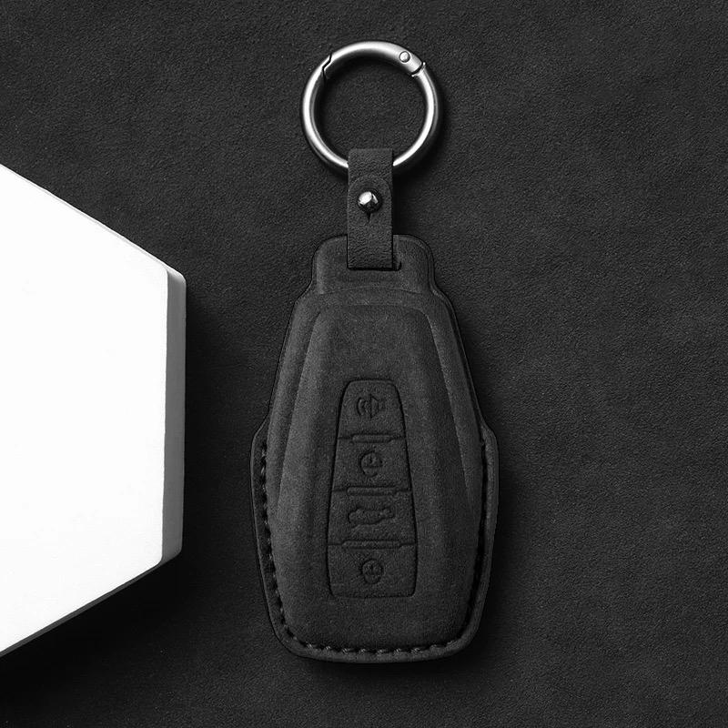 For Geely Coolray X6 X7 EX7 Geometry C Emgrand Global Kulrey Hawk GX7 Okavango NL3 SUV GT GC9 Suede Leather Car Key Cover Case