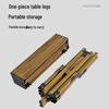 Quyoubang Portable Wood Grain Roll-Up Camping Table