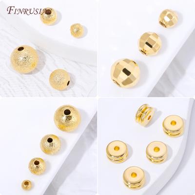 18K Gold Plated Spacers For Beads,Metal Separator Bead For Bracelets Accessories,Beads For Beading,DIY Jewelry Making Supplies