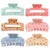 Fashion Hair Barrettes for Girls Colorful Polka Dot Claw Clip Women, Sweet Macaron Style Non-slip Shark Half Up Bun Clips Gripper Thick Hair,
