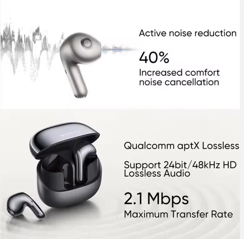 Original Xiaomi Buds 5 Earphone TWS AI Active Noise Cancelling HiFi Wireless Bluetooth Sound Recording Headphone Lossless Audio