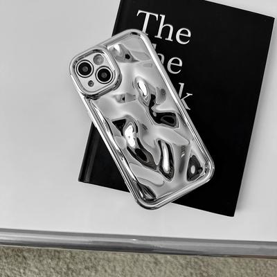Luxury Plating 3d Lunar Crater Bumper Soft Silicon Phone Case For Iphone 14 13 12 11 Pro Max Plus Xs X Xr Cute Back Cover Funda