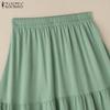 ZANZEA Women Casual Elastic Waist Loose Summer Long Skirts