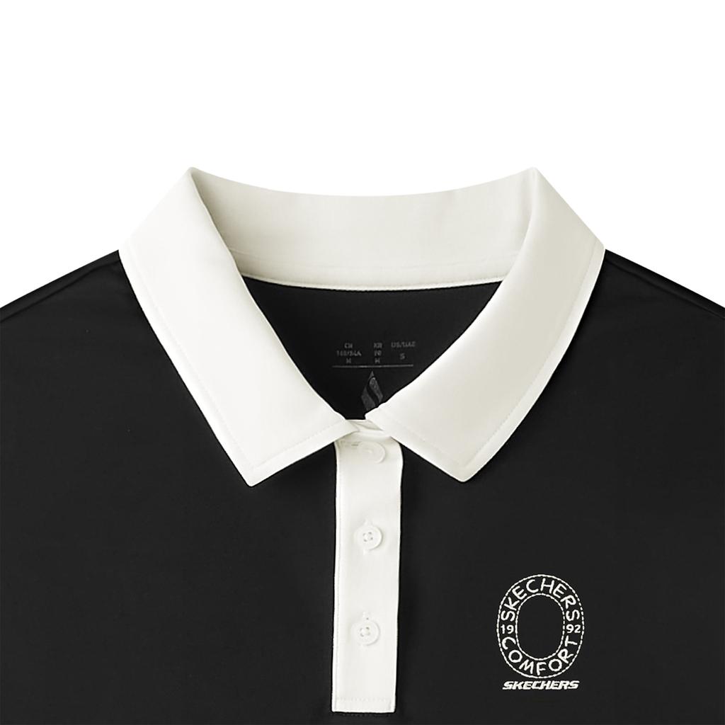 Skechers Solid Color Breathable Comfortable Polo Shirt Women tops L226W030-0018