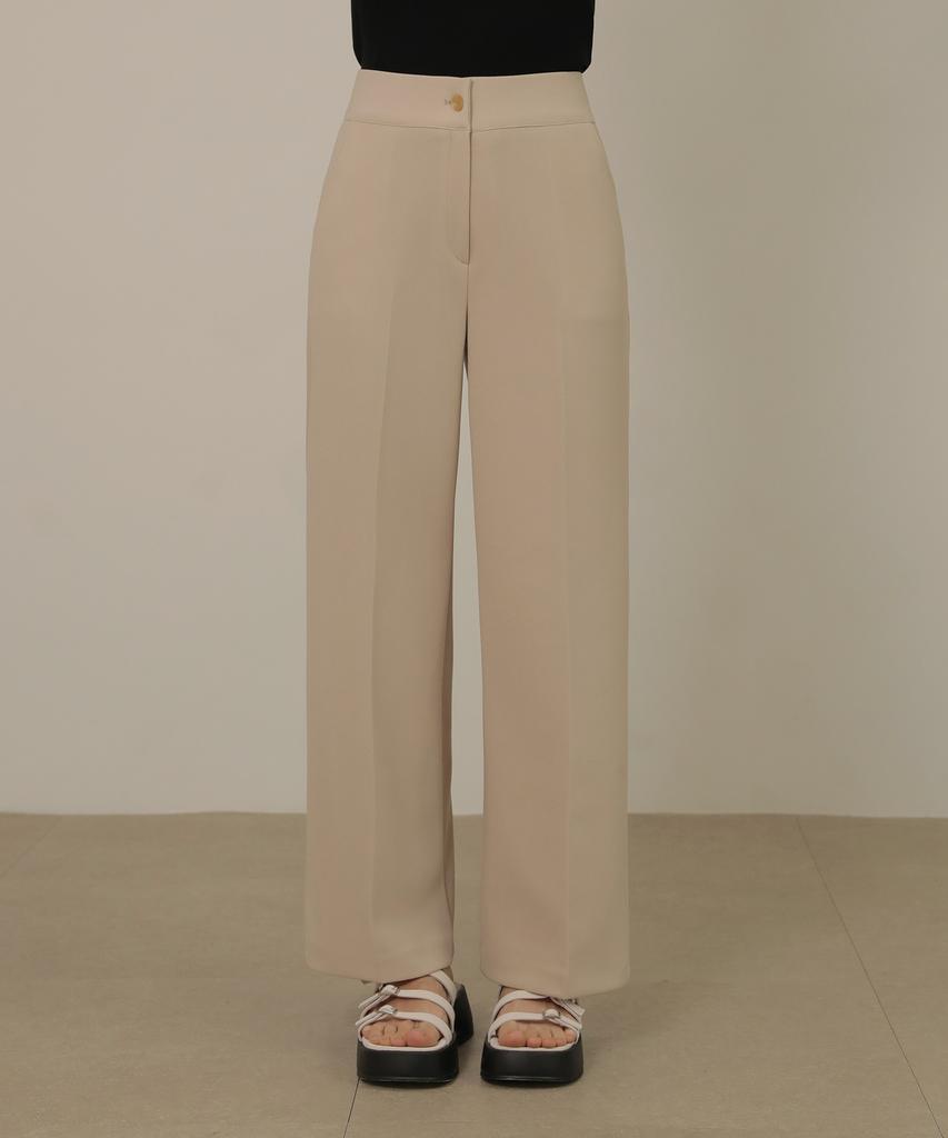 NON AND NON Basic High Waist Span Slacks_Nssl453 (Beige)
