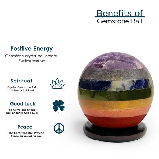 Healing Crystal 7 Spherical Balls of the Seven Chakras Feng Shui 7 Crystal Stone Spherical Balls of the Chakras 7