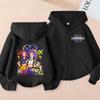 Peripheral print fashion boys and girls zip hoodie casual sweater