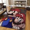 Super Mario2 Flannel Pattern Square Carpet,Area Rug,Carpet Rug for Living Room Bedroom Sofa Playroom Decor,Non-slip Floor Mat