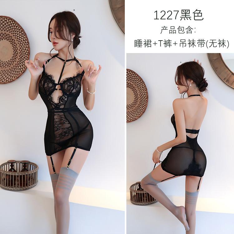 Sex lingerie sexy transparent lace temptation no passion suit uniform temptation