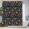 Cute Cartoon Character Bathroom Shower Curtain Waterproof Fabric Decor Home Set
