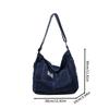 Hong Kong style denim messenger crossbody bag, casual single shoulder bag for women, fashionable design commuting bag.zwq