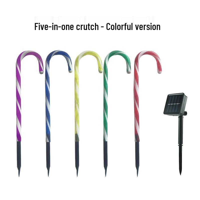 Cross-Border LED Solar Candy Cane Holiday Lights: Waterproof Outdoor Decorative Lawn Lighting