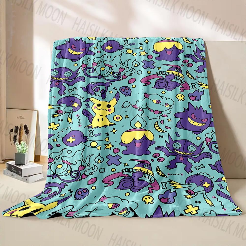 1PC Pokémon Print Blanket Adult Children Warm Blankets for Home Travel Bed Sofa Car Office Soft and Comfortable Blanket for Gift