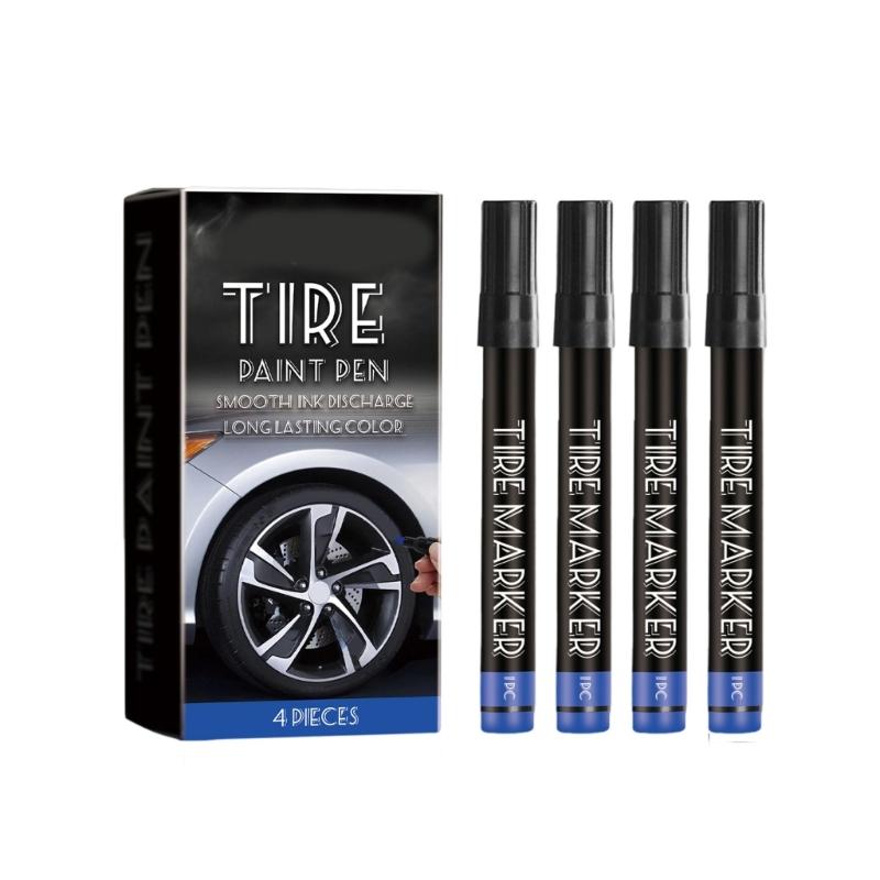 

Pack Of 4 Waterproof Tire Labeling Marker Pens Stamps High Capacity Long Lasting Tire Paint For Car Motorcycle Bike Tire 1