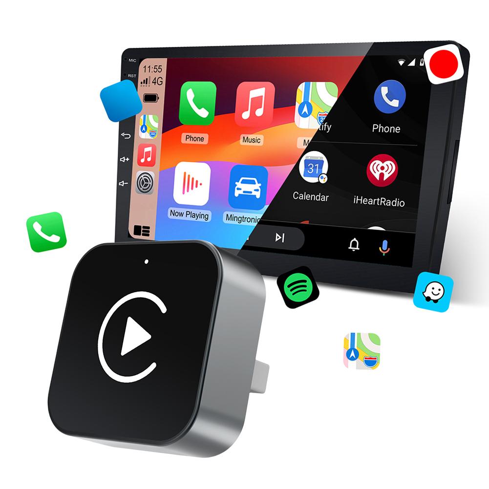 2 in 1 Wireless CarPlay Android Auto Adapter Wireless CarPlay Adapter Smart USB Dongle for iPhone and Android Factory Wired Cars