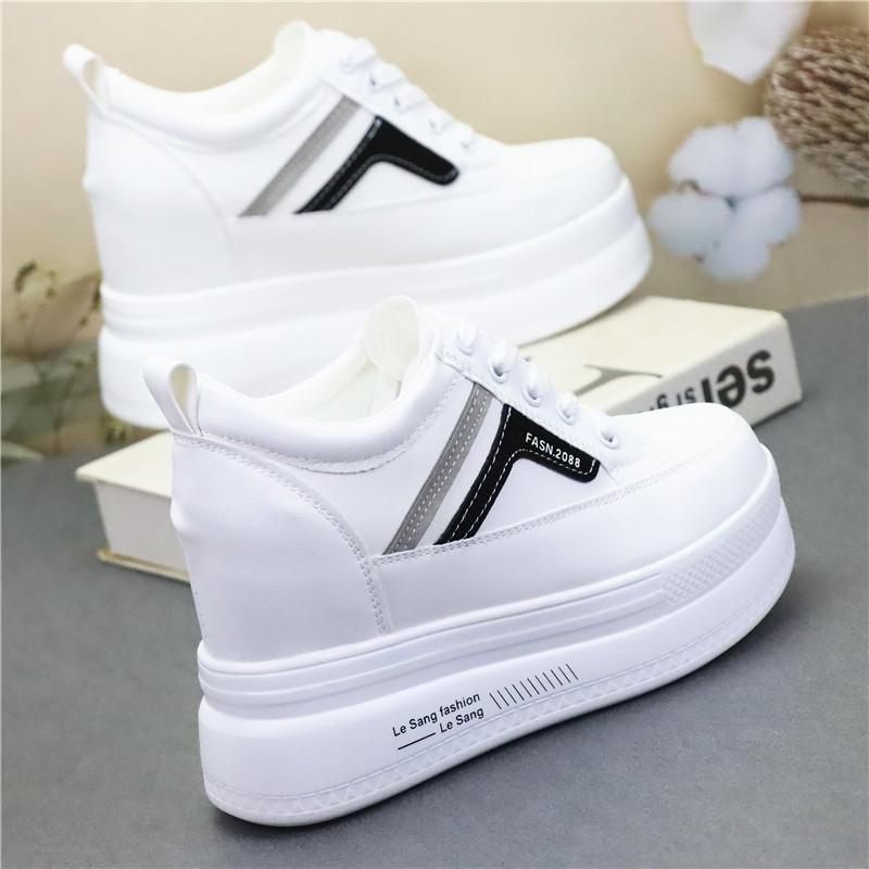 Fashion 10CM Platform Wedge Sneakers Chunky Shoes Genuine Leather for Women Summer Shoes Spring Autumn Walking Sneakers Fashion