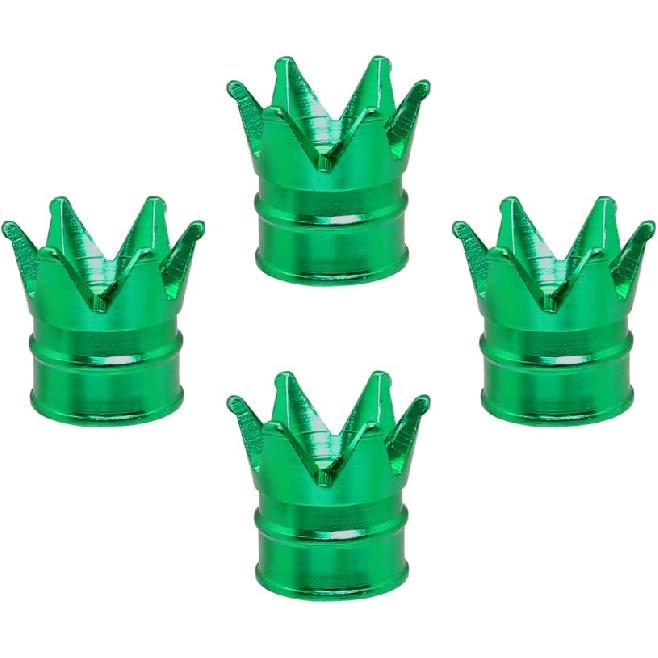 Senzeal 4PCS Crown Car Tire Valve Stem Caps Aluminum Alloy Air Caps Cover Dust Proof Tire Wheel Stem Caps Stem Covers Universal for Cars Bicycle