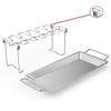 14-Slot Chicken Leg Rack For Grill with Drip Tray Stainless Steel Chicken Wing Rack Chicken Drumstick Holder Rack YY172