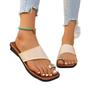 New large size set of toe slippers women's beach sandals flat and comfortable