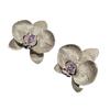 Chinese Brushed Craft Purple Gemstone High-Grade Phalaenopsis Three-Dimensional Stud Earrings Women'S Cold Feeling Modified Face Earrings