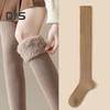 1 Pair Women Winter Socks Tihick Plush Over Knee Socks Anti-slip Solid Color Warm Thickened Stockings Warmth Socks for Various Occasions