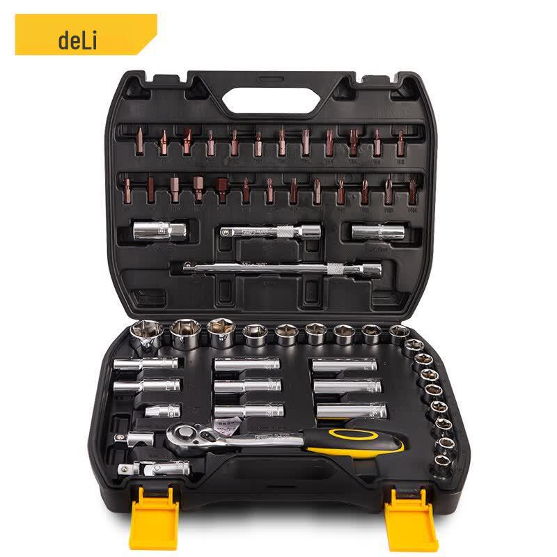 Deli 58-Piece 1/2-inch Drive Socket & Ratchet Wrench Set