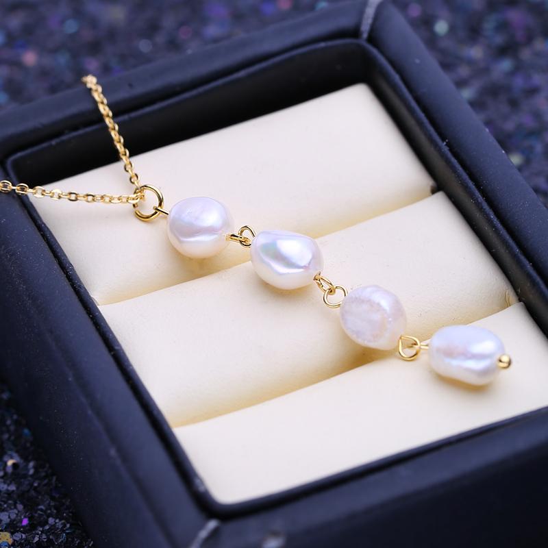 

LSOOYH натуральный пресноводный жемчуг в стиле барокко, модный кулон с длинной веревкой, ожерелья для женщин, подарок для девочек белый