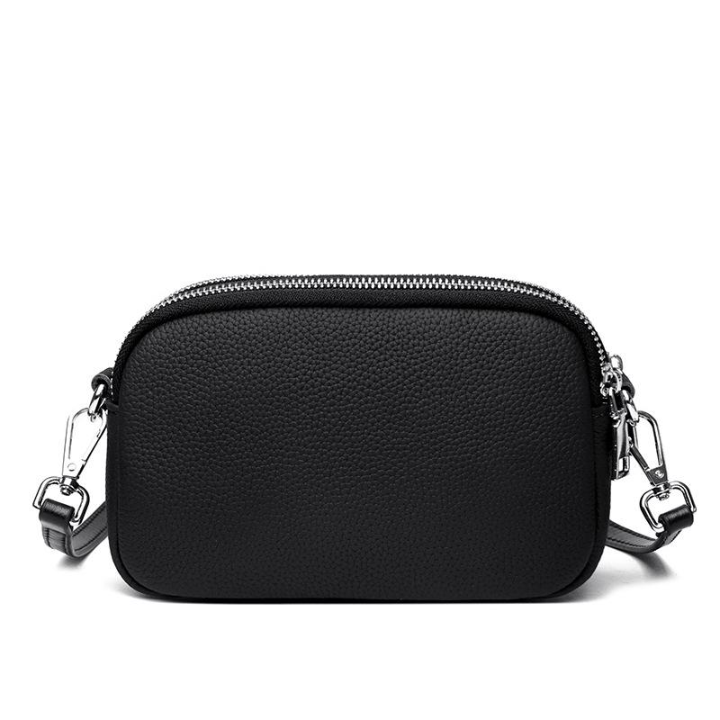 Kleine Tasche aus Rindsleder der ersten Schicht, leichte, modische Damen-Schultertasche aus weichem Leder mit schrägem Spann